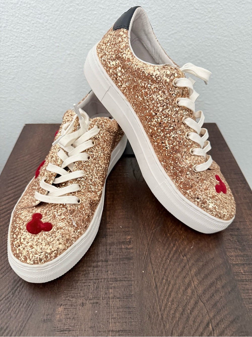 MOA Master of Arts x Disney Mickey Mouse Gold Glitter Sneakers Women’s 6.5 EU 37